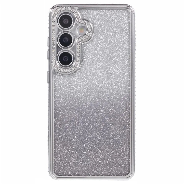 For Samsung Galaxy S24+ Case Gradient TPU Phone Cover Rhinestones Decor