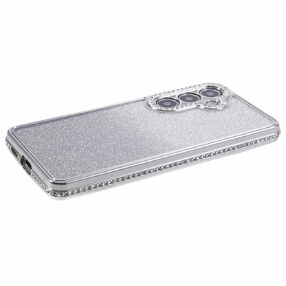 For Samsung Galaxy S24+ Case Gradient TPU Phone Cover Rhinestones Decor