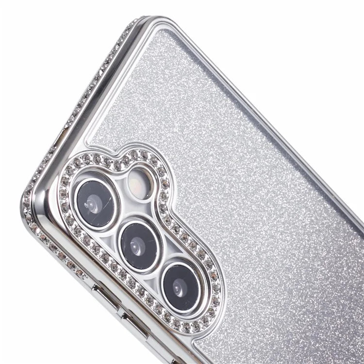 For Samsung Galaxy S24+ Case Gradient TPU Phone Cover Rhinestones Decor
