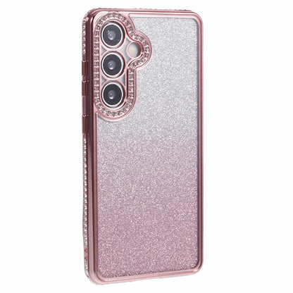 For Samsung Galaxy S24+ Case Gradient TPU Phone Cover Rhinestones Decor