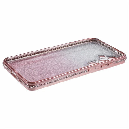 For Samsung Galaxy S24+ Case Gradient TPU Phone Cover Rhinestones Decor