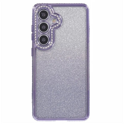 For Samsung Galaxy S24+ Case Gradient TPU Phone Cover Rhinestones Decor