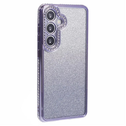 For Samsung Galaxy S24+ Case Gradient TPU Phone Cover Rhinestones Decor