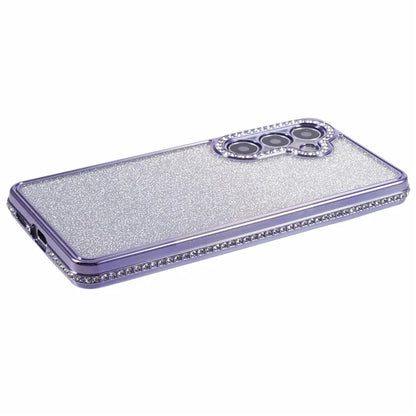 For Samsung Galaxy S24+ Case Gradient TPU Phone Cover Rhinestones Decor
