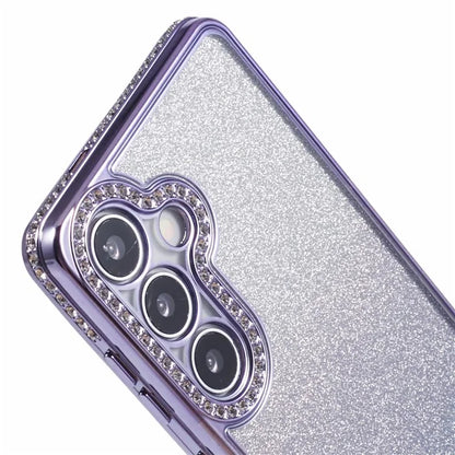 For Samsung Galaxy S24+ Case Gradient TPU Phone Cover Rhinestones Decor