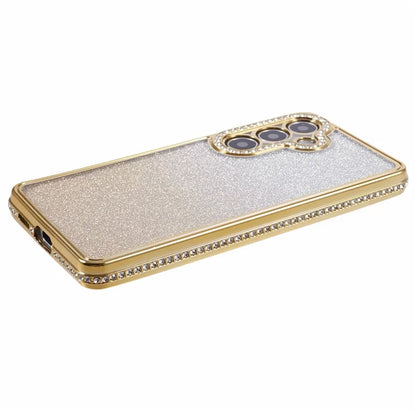 For Samsung Galaxy S24+ Case Gradient TPU Phone Cover Rhinestones Decor
