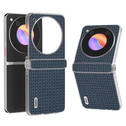 ABEEL For ZTE Libero Flip / nubia Flip 5G Case Genuine Cow Leather Phone Shell with Clear Matte Edge