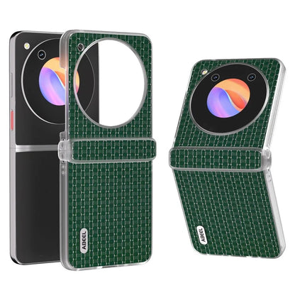 ABEEL For ZTE Libero Flip / nubia Flip 5G Case Genuine Cow Leather Phone Shell with Clear Matte Edge