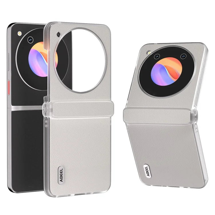 ABEEL For ZTE Libero Flip Case Clear Matte Edge Genuine Cow Leather+PC Phone Shell
