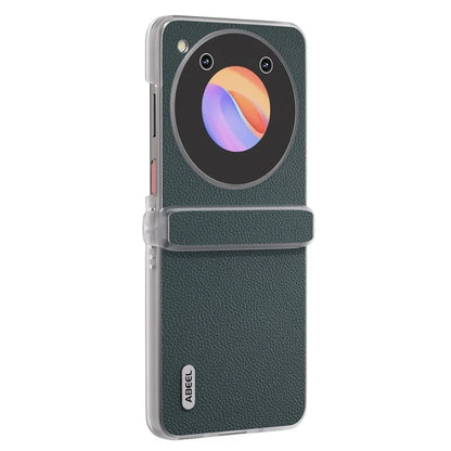 ABEEL For ZTE Libero Flip Case Clear Matte Edge Genuine Cow Leather+PC Phone Shell