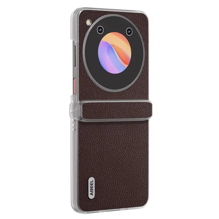 ABEEL For ZTE Libero Flip Case Clear Matte Edge Genuine Cow Leather+PC Phone Shell