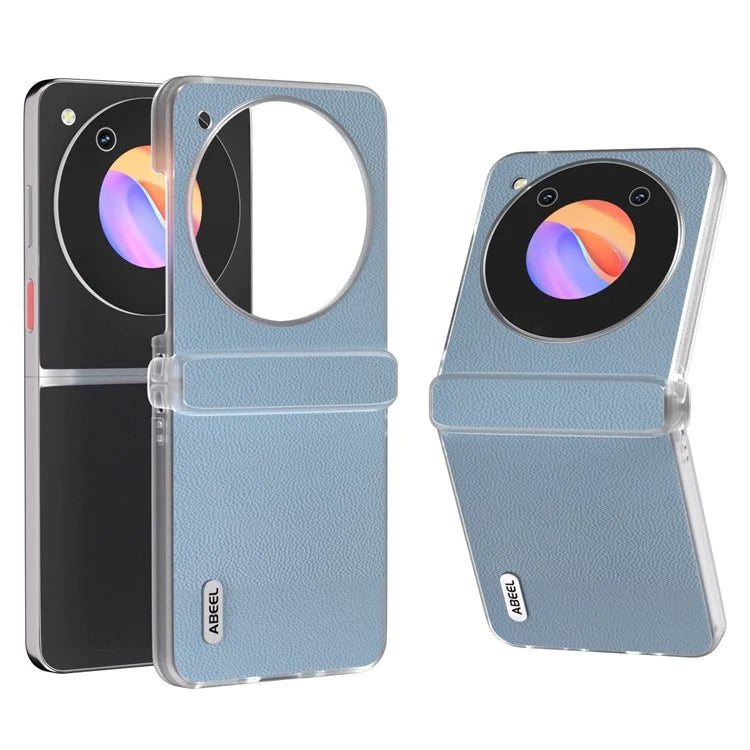 ABEEL For ZTE Libero Flip Case Clear Matte Edge Genuine Cow Leather+PC Phone Shell