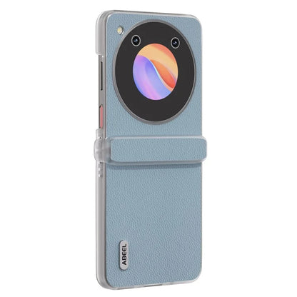 ABEEL For ZTE Libero Flip Case Clear Matte Edge Genuine Cow Leather+PC Phone Shell