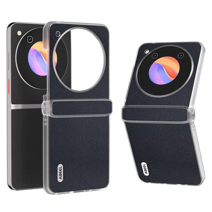 ABEEL For ZTE Libero Flip Case Clear Matte Edge Genuine Cow Leather+PC Phone Shell