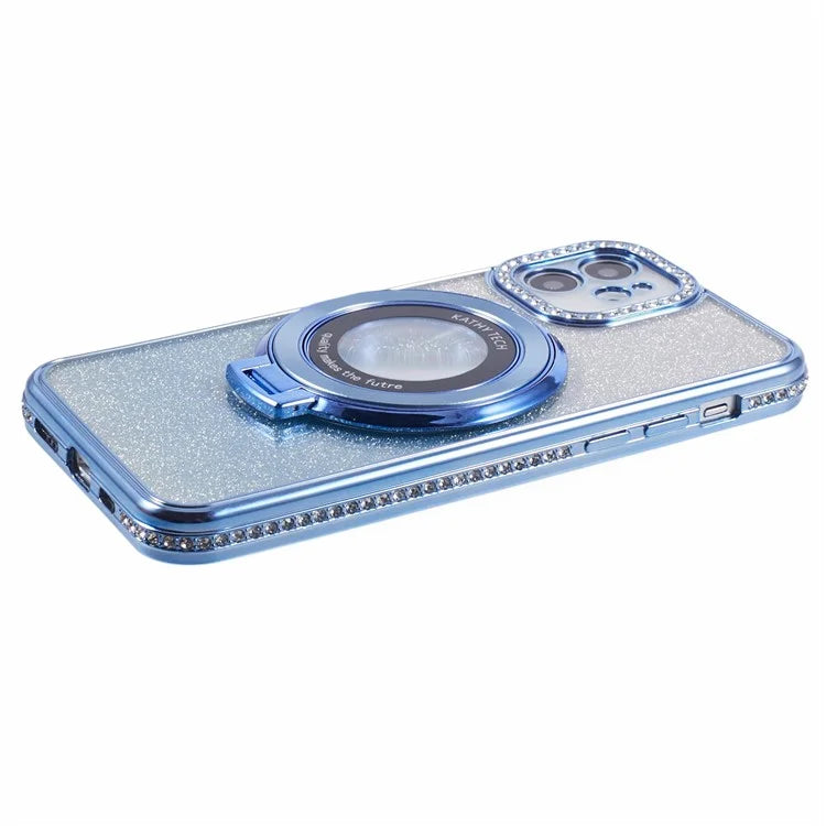 For iPhone 11 Cell Phone Case Gradient TPU Cover with Kickstand  /  Rhinestone