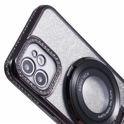 For iPhone 11 Cell Phone Case Gradient TPU Cover with Kickstand  /  Rhinestone