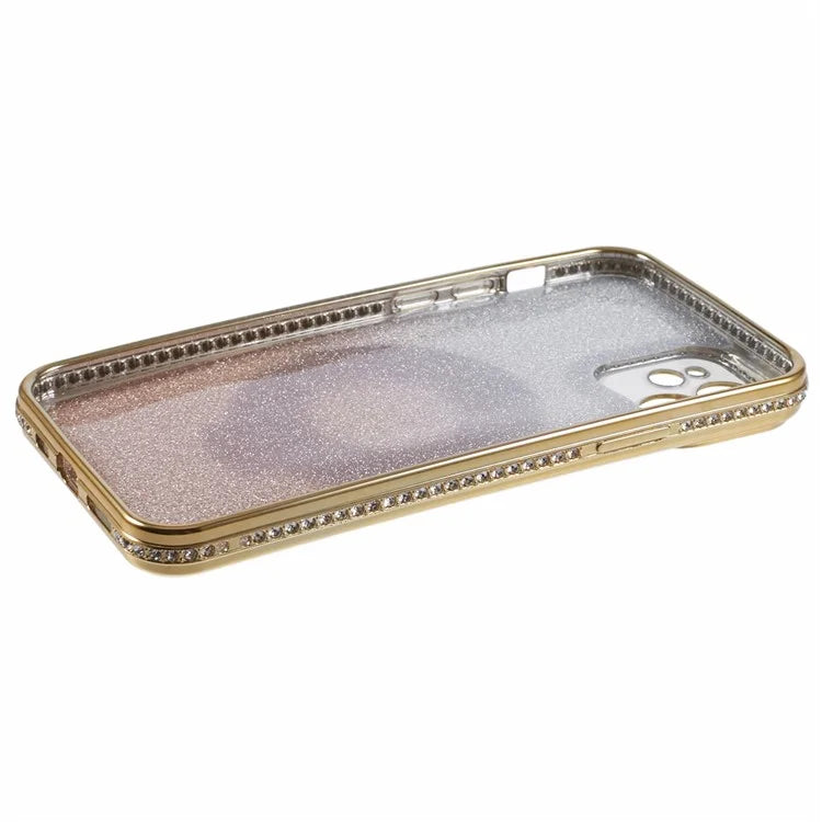 For iPhone 11 Cell Phone Case Gradient TPU Cover with Kickstand  /  Rhinestone