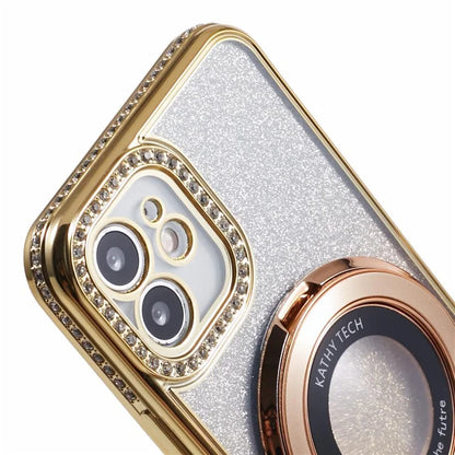 For iPhone 11 Cell Phone Case Gradient TPU Cover with Kickstand  /  Rhinestone