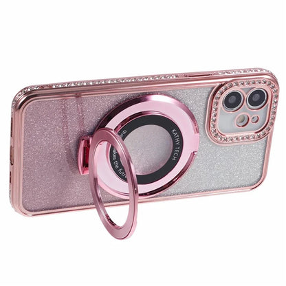 For iPhone 11 Cell Phone Case Gradient TPU Cover with Kickstand  /  Rhinestone