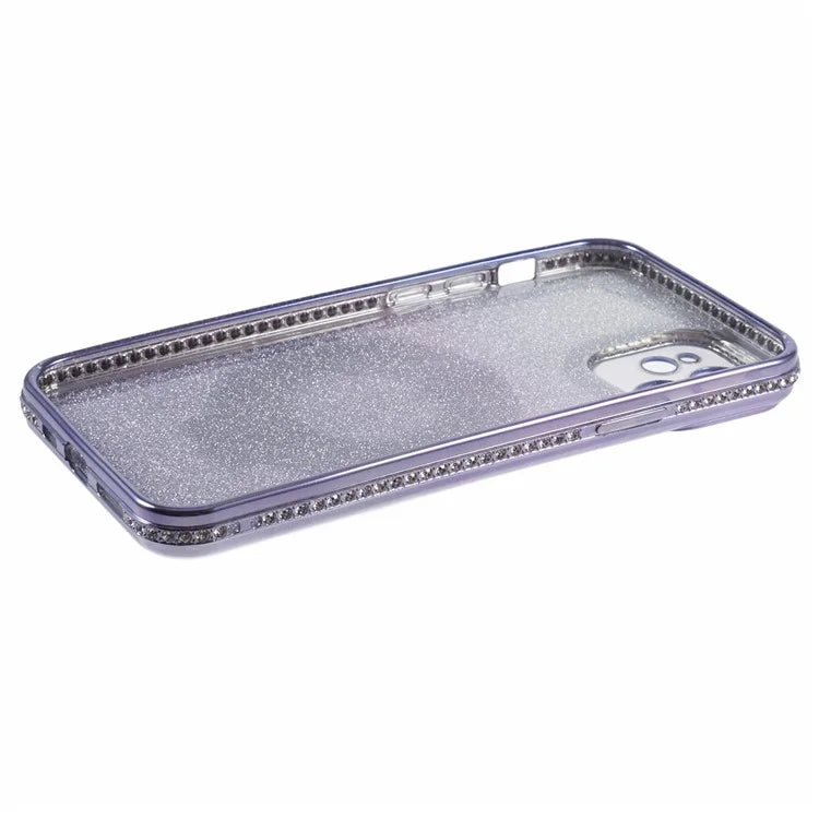 For iPhone 11 Cell Phone Case Gradient TPU Cover with Kickstand  /  Rhinestone