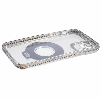 For iPhone 11 Scratch-Proof Case Rhinestones Lens Frame Ring Kickstand Protective Cover