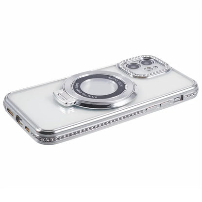 For iPhone 11 Scratch-Proof Case Rhinestones Lens Frame Ring Kickstand Protective Cover