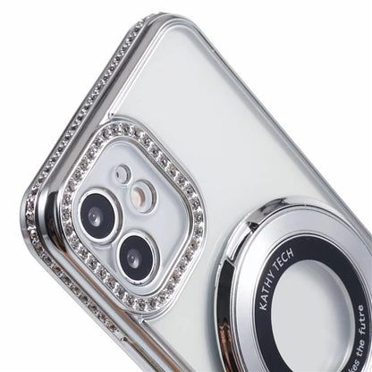 For iPhone 11 Scratch-Proof Case Rhinestones Lens Frame Ring Kickstand Protective Cover