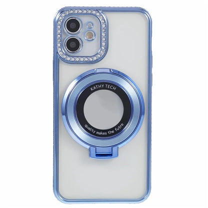 For iPhone 11 Scratch-Proof Case Rhinestones Lens Frame Ring Kickstand Protective Cover