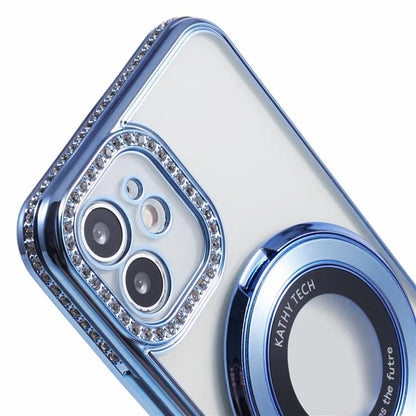 For iPhone 11 Scratch-Proof Case Rhinestones Lens Frame Ring Kickstand Protective Cover