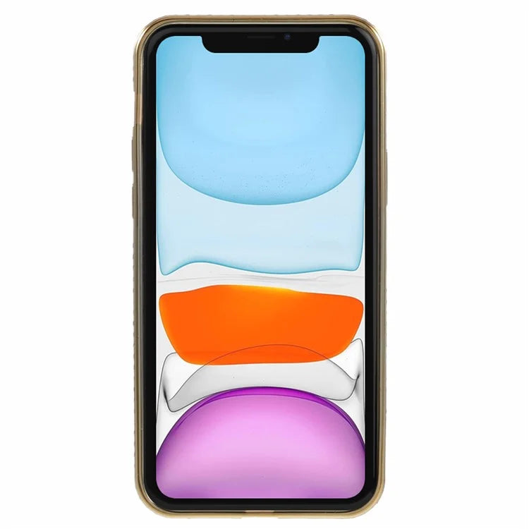 For iPhone 11 Scratch-Proof Case Rhinestones Lens Frame Ring Kickstand Protective Cover