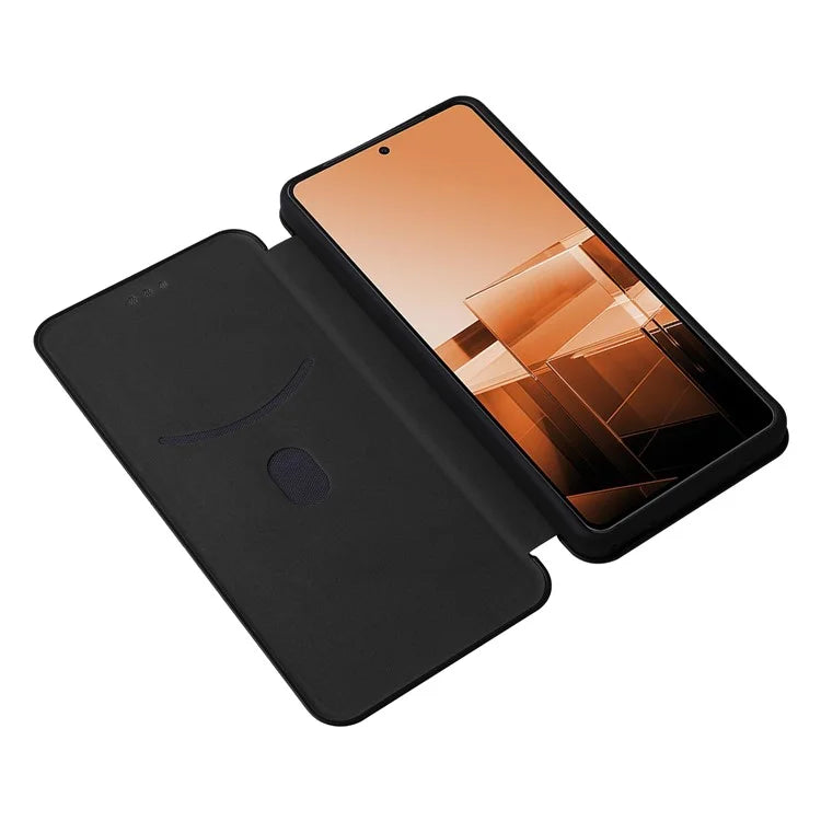 For Asus Zenfone 11 Ultra 5G Leather Case Carbon Fiber Texture Stand Magnetic Phone Cover