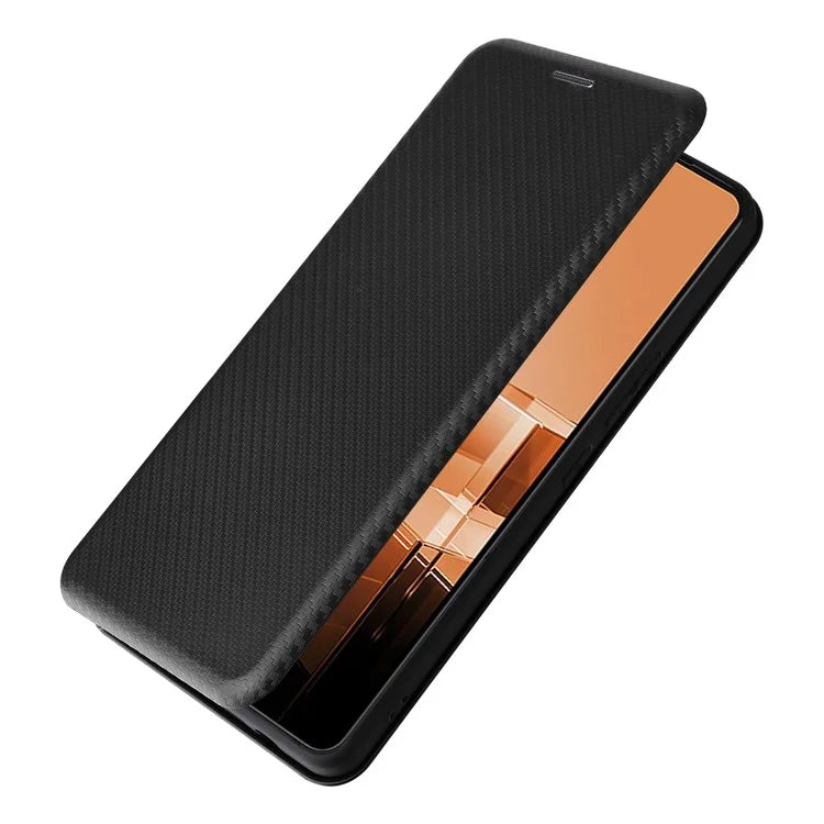 For Asus Zenfone 11 Ultra 5G Leather Case Carbon Fiber Texture Stand Magnetic Phone Cover