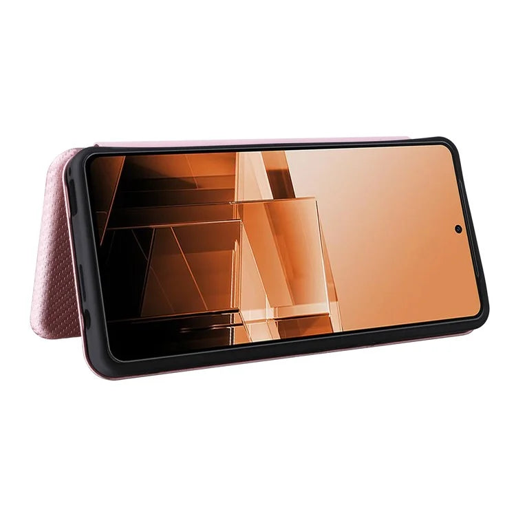 For Asus Zenfone 11 Ultra 5G Leather Case Carbon Fiber Texture Stand Magnetic Phone Cover