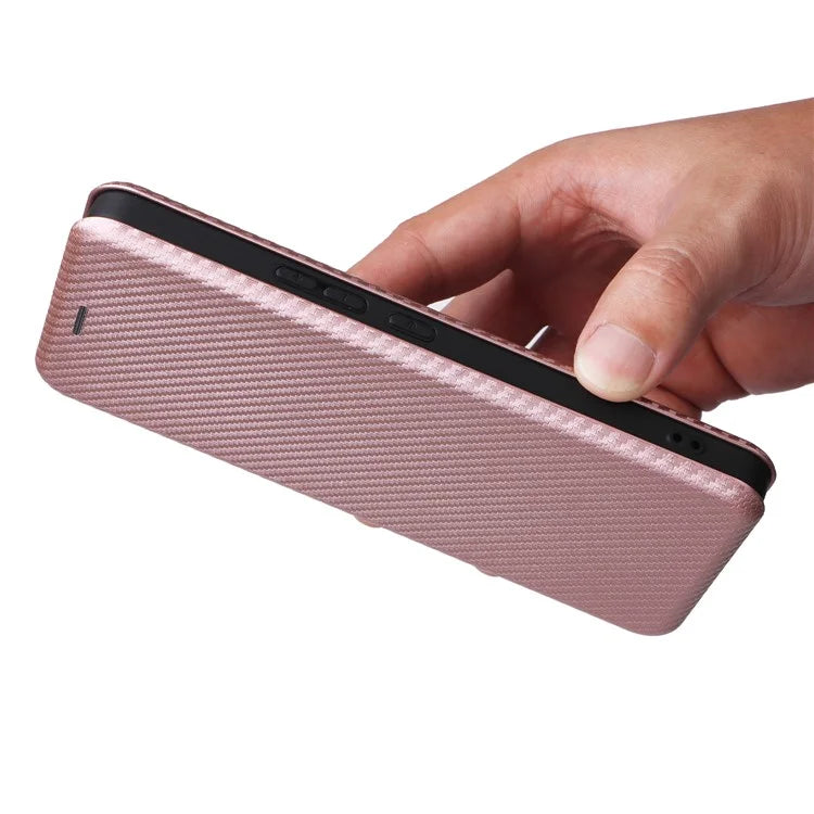 For Asus Zenfone 11 Ultra 5G Leather Case Carbon Fiber Texture Stand Magnetic Phone Cover