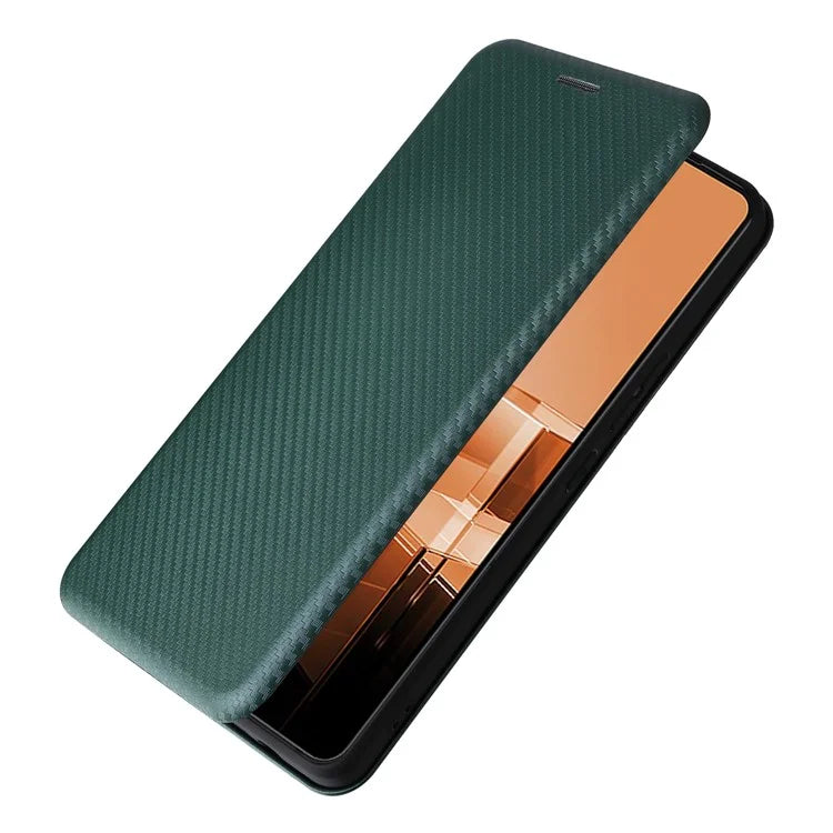 For Asus Zenfone 11 Ultra 5G Leather Case Carbon Fiber Texture Stand Magnetic Phone Cover