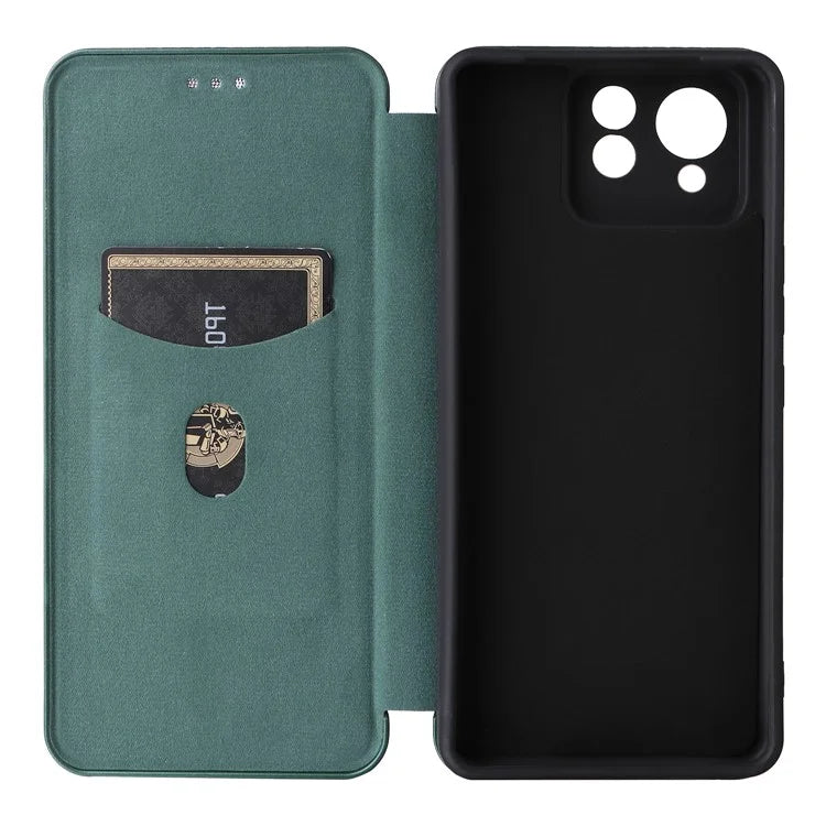 For Asus Zenfone 11 Ultra 5G Leather Case Carbon Fiber Texture Stand Magnetic Phone Cover