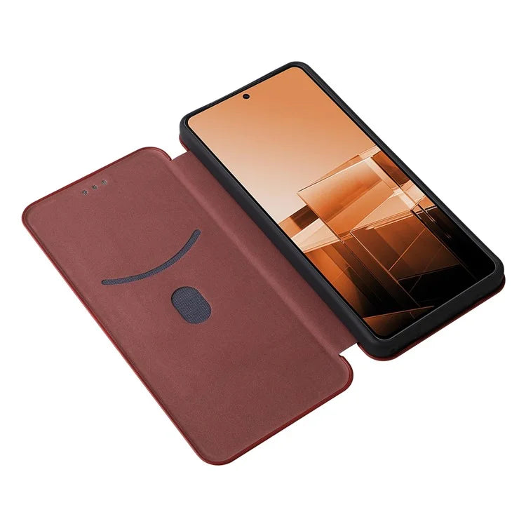 For Asus Zenfone 11 Ultra 5G Leather Case Carbon Fiber Texture Stand Magnetic Phone Cover