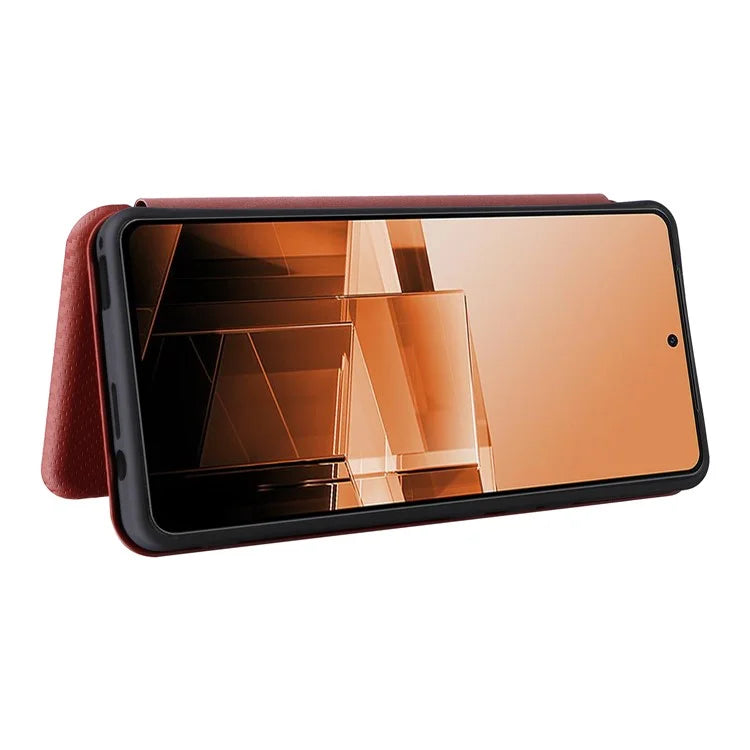 For Asus Zenfone 11 Ultra 5G Leather Case Carbon Fiber Texture Stand Magnetic Phone Cover