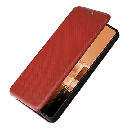 For Asus Zenfone 11 Ultra 5G Leather Case Carbon Fiber Texture Stand Magnetic Phone Cover