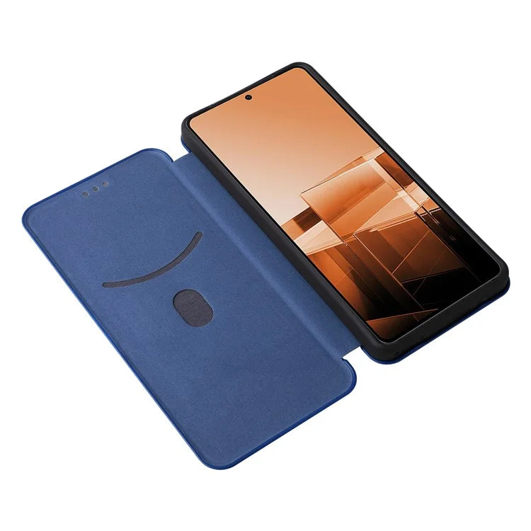 For Asus Zenfone 11 Ultra 5G Leather Case Carbon Fiber Texture Stand Magnetic Phone Cover