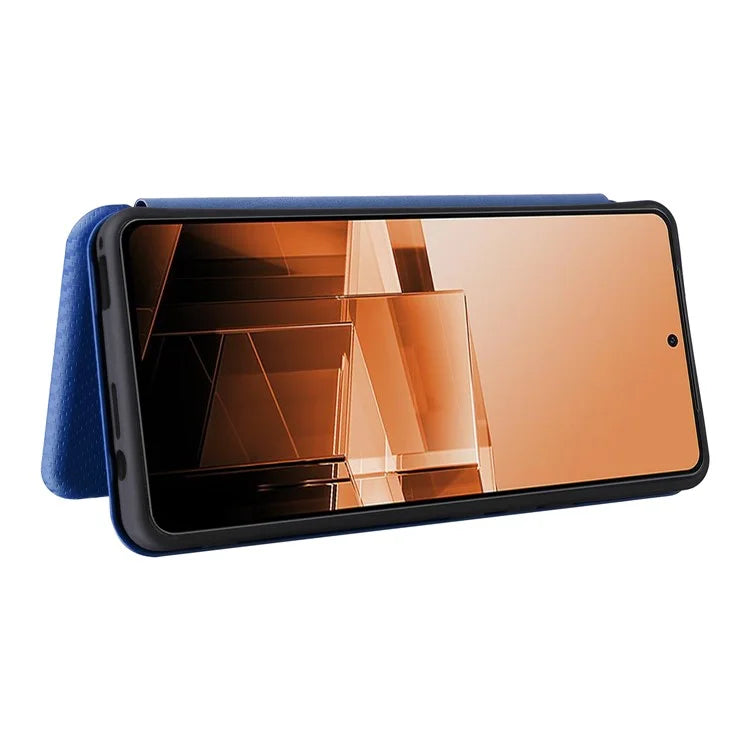 For Asus Zenfone 11 Ultra 5G Leather Case Carbon Fiber Texture Stand Magnetic Phone Cover