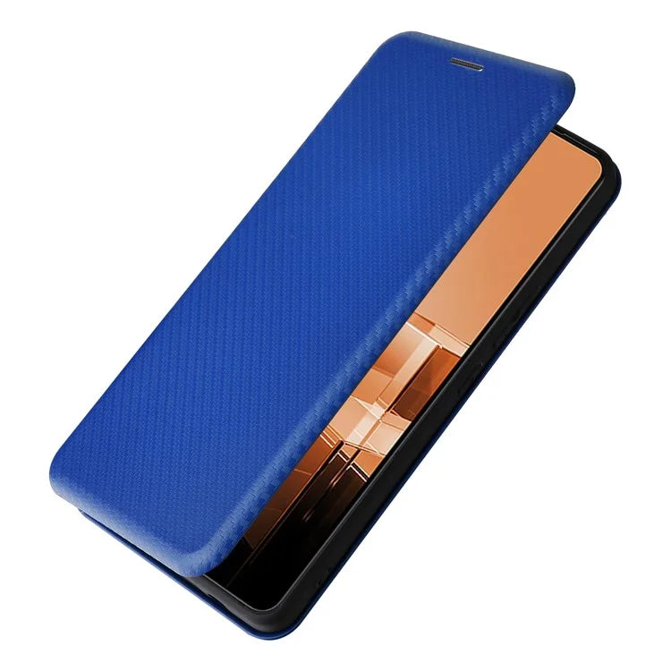For Asus Zenfone 11 Ultra 5G Leather Case Carbon Fiber Texture Stand Magnetic Phone Cover