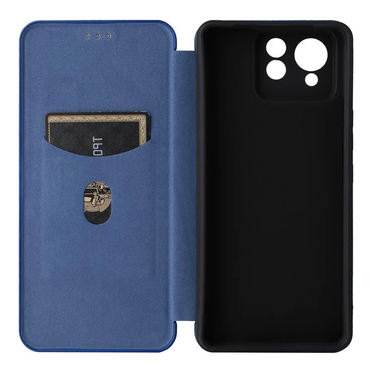 For Asus Zenfone 11 Ultra 5G Leather Case Carbon Fiber Texture Stand Magnetic Phone Cover