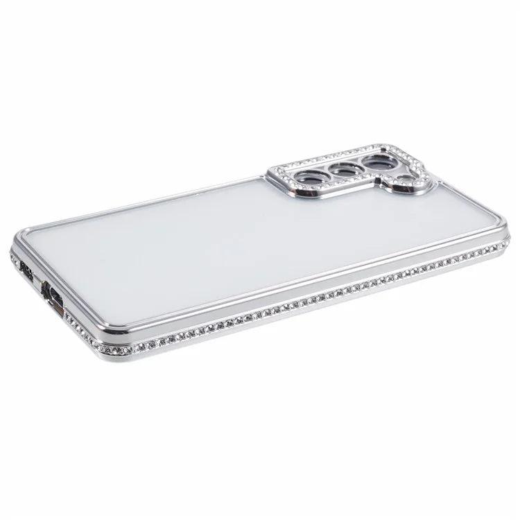 For Samsung Galaxy S22 5G Case TPU Drop Protection Bling Rhinestones Decor Phone Shell