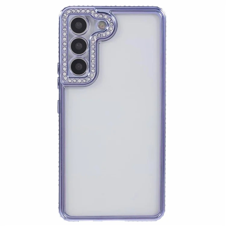 For Samsung Galaxy S22 5G Case TPU Drop Protection Bling Rhinestones Decor Phone Shell