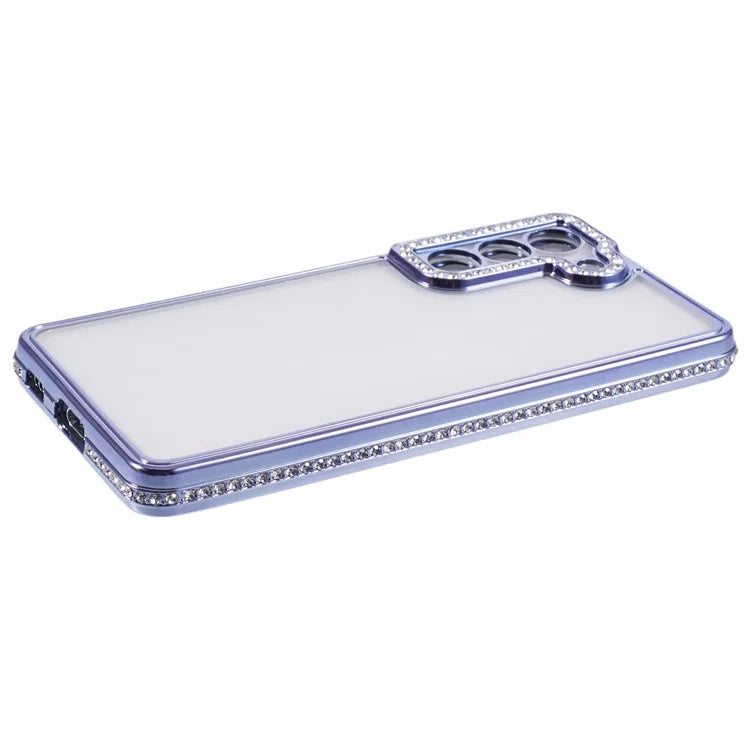 For Samsung Galaxy S22 5G Case TPU Drop Protection Bling Rhinestones Decor Phone Shell