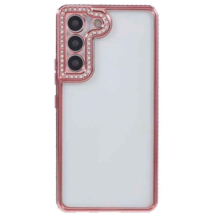 For Samsung Galaxy S22 5G Case TPU Drop Protection Bling Rhinestones Decor Phone Shell