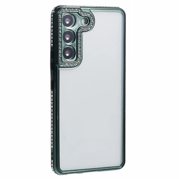 For Samsung Galaxy S22 5G Case TPU Drop Protection Bling Rhinestones Decor Phone Shell