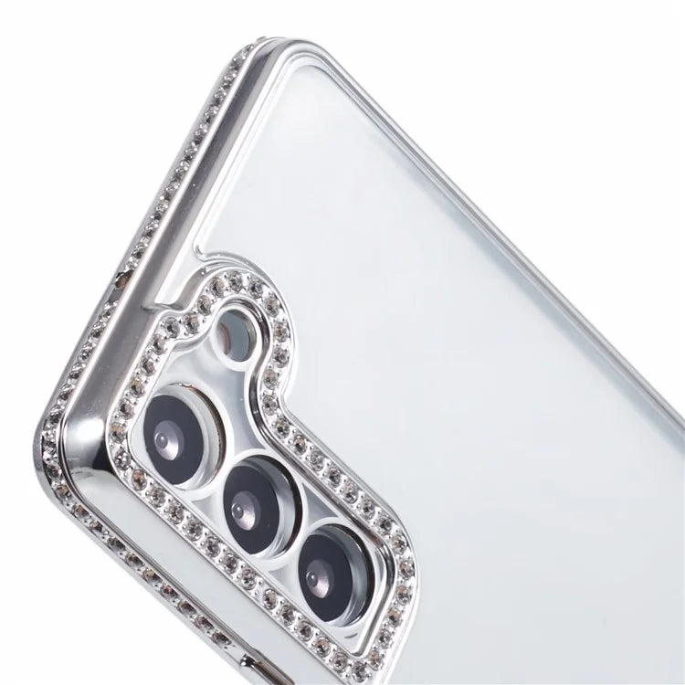 For Samsung Galaxy S22+ 5G Cell Phone Case Rhinestones Decor Soft TPU Shell
