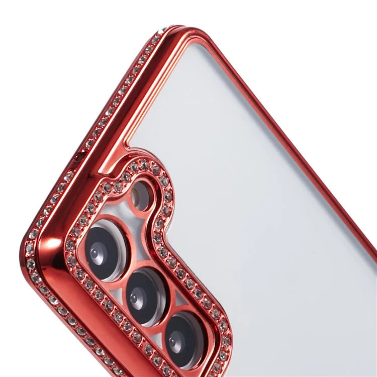 For Samsung Galaxy S22+ 5G Cell Phone Case Rhinestones Decor Soft TPU Shell
